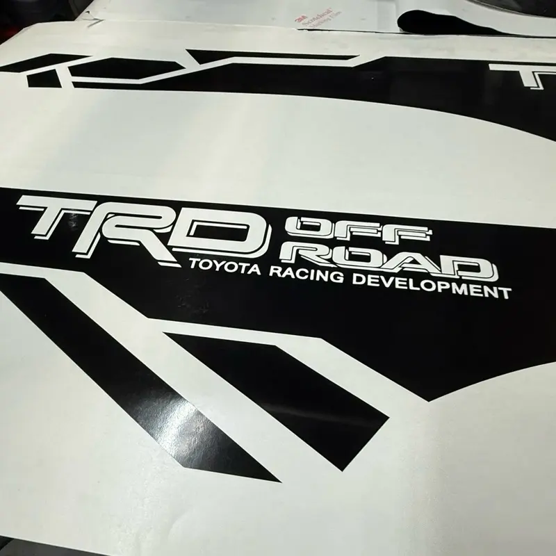 TRD Off-Road Bedside Sticker for Toyota Racing Development, Custom Fit Pair Set with Masking Tape, High-Quality Vinyl Decal for Easy Install & Off-Road Theme Vehicle Appearance Enhancement, Vehicle Decor