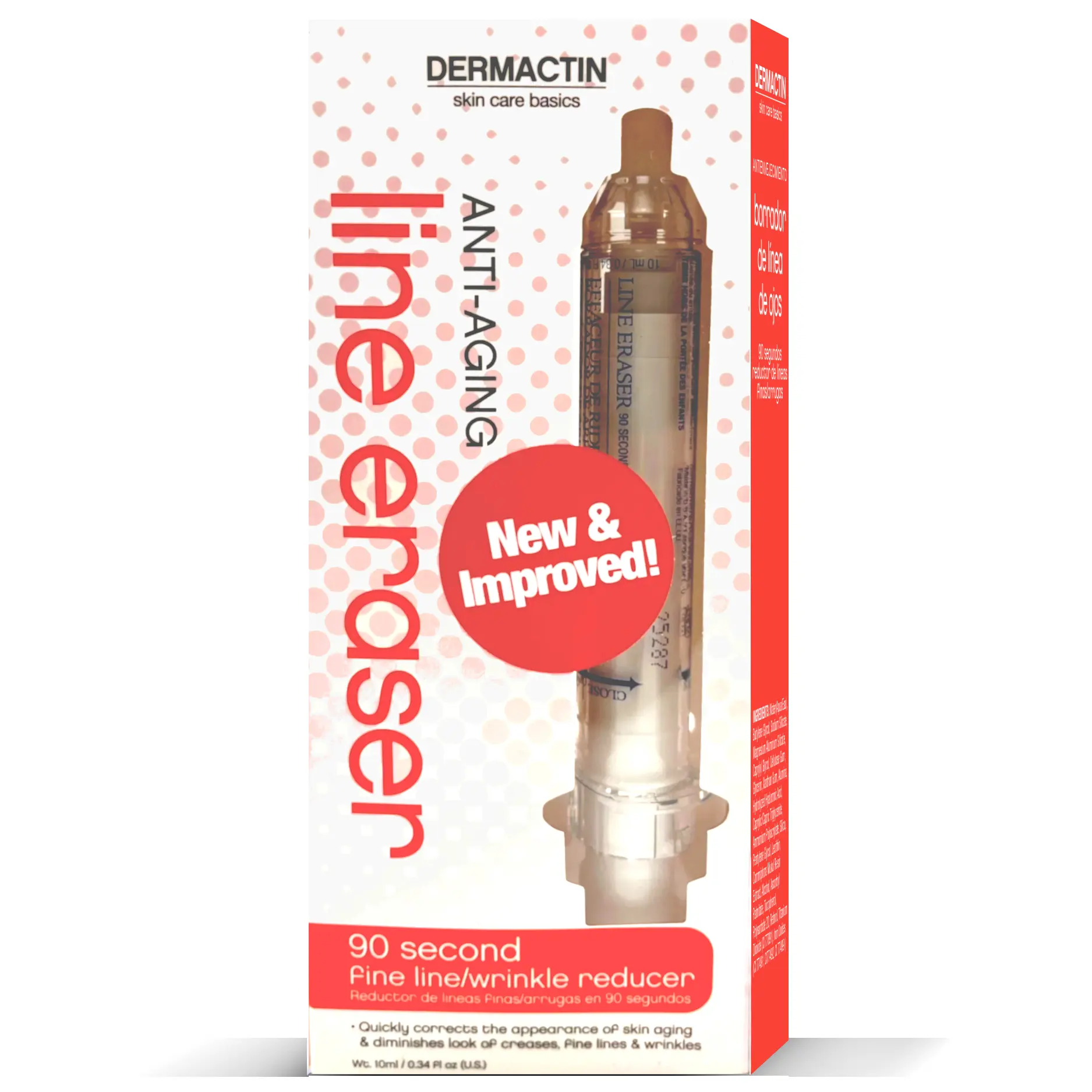 Dermactin *New and Improved* 90 Second Fine Line/Wrinkle Reducer .34 oz. with our All New Easier to Use Precision Applicator