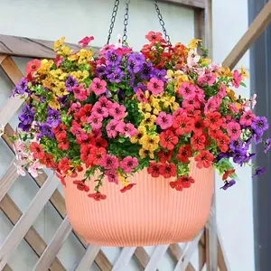 Artificial Flower Insert, 8 Counts UV Resistant Simulation Flower Insert, Decorative Flower for Outdoor Decoration, Photography Background