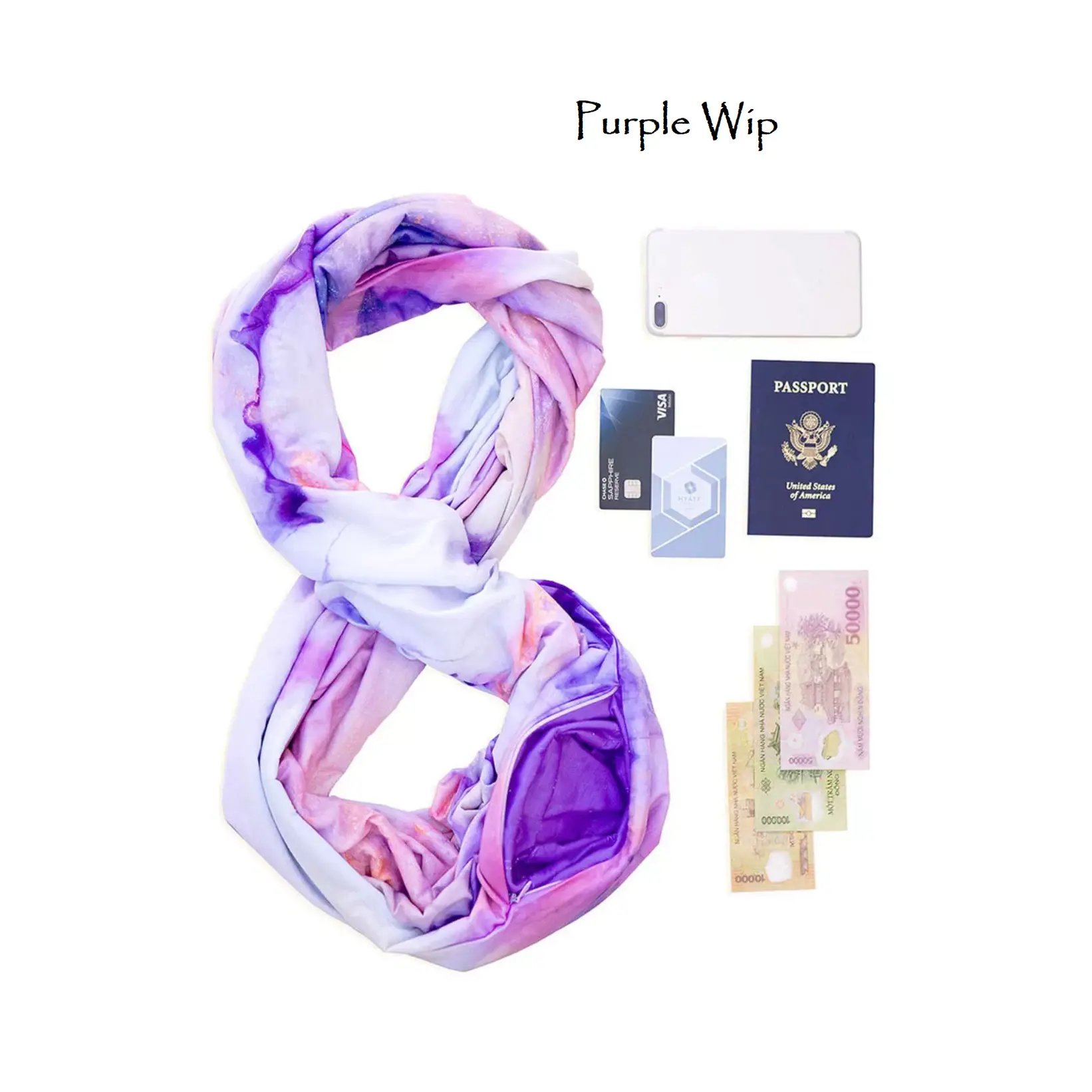 Travel Pocket Infinity Scarf Multiple Styles