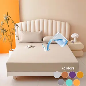 Solid Color Bedding Set, 3 Counts/set Including 1 Count Fitted Sheet & 2 Counts Pillowcase, Soft Comfortable Bedding Set for Home Bedroom