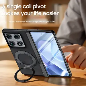 Vizvera for Motorola Razr Fold 2026 Case | MagSafe Compatible | Built-in Screen Protector | Spring Hinge Protection | 360° Rotating Ring Kickstand | PU Leather Shockproof CoverSummerVibes#phone case summerwins