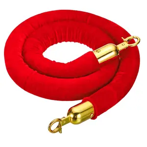 Garvee Red velvet ropes for stanchion, red carpet ropes for carpet poles-Only 1 Rope, excluding Stanchions Poles