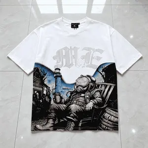 Fashion Brand Mixed Emotion Punk Rhinestone T-shirt Men Women Couple Streetwear Summer Short Sleeve Round Neck Print Tee