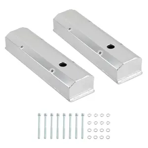 For Small Block compatible for Chevy-SATIN Fabricated Aluminum Valve Covers 58-86 SBC 283 302