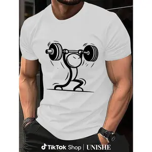 Bodybuilding Workout Tee with Weightlifting Print – Soft, Lightweight Gym Shirt