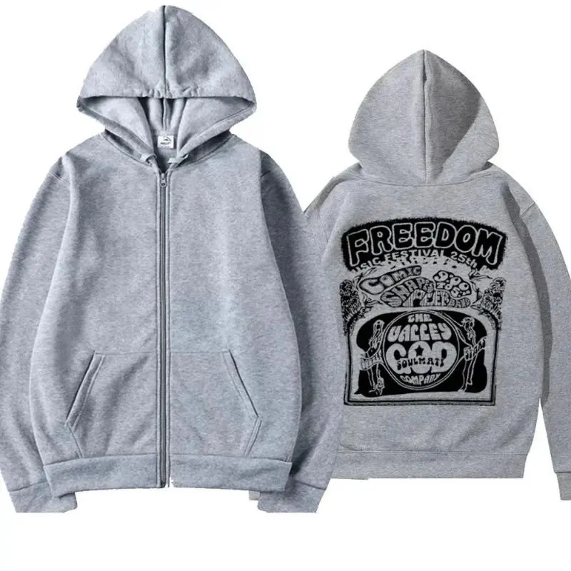 Simon Henriksson Casual Sweatshirt Hoodie, 2024 Spring Light Grey Longsleeves Loose-Fit Polyester Zipped Pullover, Youth Women's Sports Outerwear with Original Print