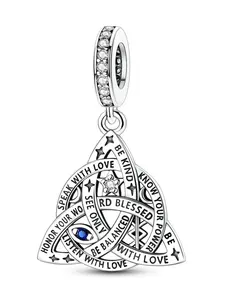 Celtic Knot Charm Pendant for 3mm Bracelet Necklace, DIY Bead Jewelry, Elegant Gift for Women, Perfect for Crafting and Gifting, Positive Quotes