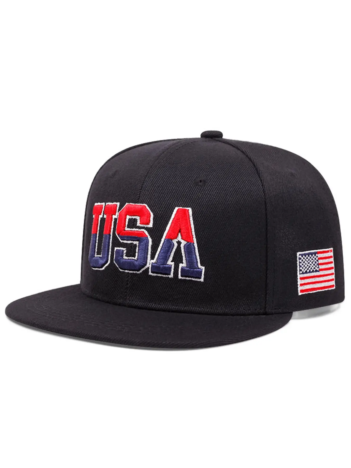 2026 New Hip Hop Hat USA Side Embroidered American Flag Baseball Hat Street Personalized Skateboarding Hat Outdoor Daily Life Commuter Sunshade Hat Casual Trendy Hat Unisex Flat Edge Hat Embroidered Caps, Fitted Hat, Snapback Cap, Fitted Snapback Hats