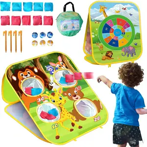 Animal Bean Bag Toss Game Kids Outdoor Toys,Double-Sided Foldable Cornhole Board, Family Party Games for Kids, Outside Lawn Party Toy, Birthday Gift for Boys Girls Toddler Age 3 4 5 6 7 8 9