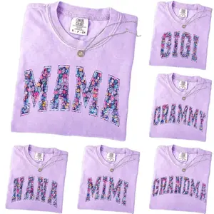Comfort Colors Custom Floral Mama T-Shirt, Personalized Mom Spring Shirt, Flower Grandma Nana Mimi Gigi Tee, Cute Family Name Shirt, Mothers Day Gift for Women, Casual Everyday Wear - AL