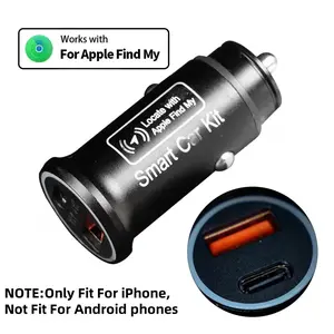 Car Charger GPS Locator Tracker, 20w Fast Charging USB+Type-C, Qc3.0 Compatible, Anti-Loss GPS, Works with iPhone Find My APP, Smart Car Charger