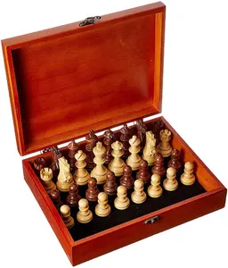 WE Games Weighted English Staunton Wood Chess Pieces in Box, 3.5 in. King