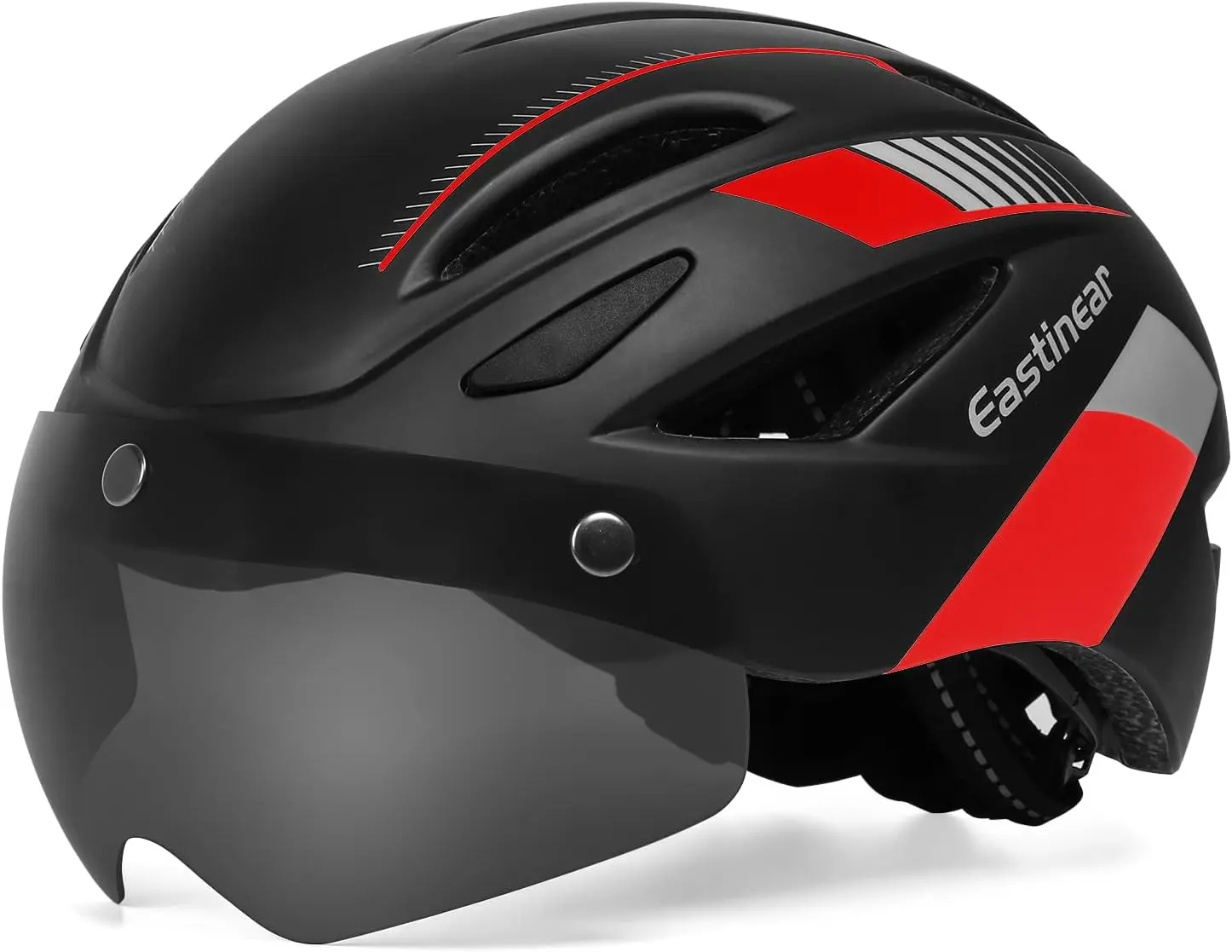Adult Bike Helmet for Road and Mountain Cycling with Magnetic Goggle, USB Rechargeable Rear Light, 8 Vents, Adjustable Fit,