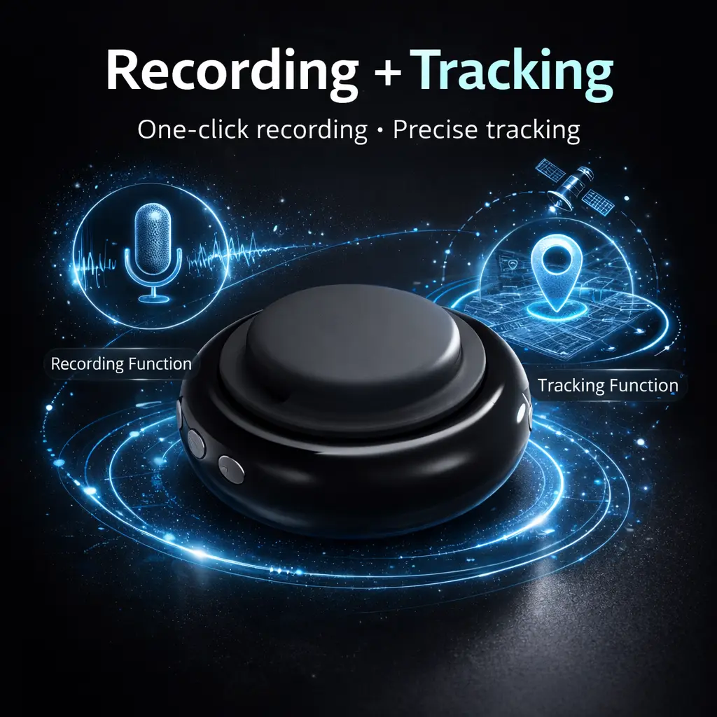 Global GPS Tracker & Ai Recorder - Advanced GPS Tracking Device with High-Quality Audio Recording Features,One-Touch Recording and Accurate tracking,Strong Magnetic,Record continuously for 96 hours and Track for 1 year,For IOS and Android