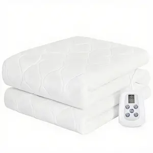 Extra-Wide Heated Mattress Pad King Size 80x78" Dual Control 12 Heat Settings 12-Hour Auto Shut-Off Soft Quilted Polyester Washable