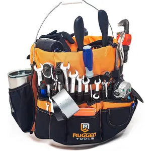Bucket Tool Organizer - 64 Pocket Bucket Caddy for 5 Gallon Buckets - Liner Insert for Construction, Garden, Carpenter