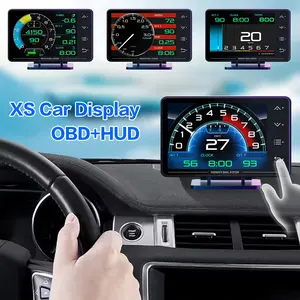 XS LCD Head-Up Display, GPS + Obd2 Scanner Car Diagnostic Tool, Multi-Function Hud Monitor, Angle Gauge, Pulse Meter, Speedometer