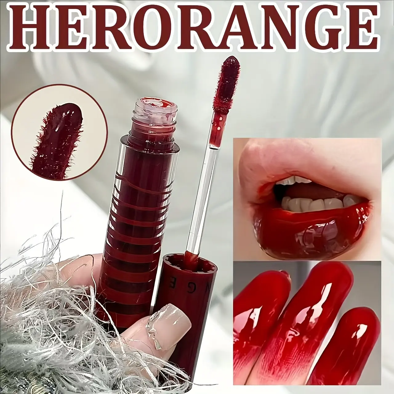 HERORANGE 6-Piece Hydrating Lip Stain Set, Long-Lasting & Waterproof Korean Liquid Lipstick, Alcohol-Free Matte Cosmetic with Assorted Shades for Women, 6-Piece Set, Lip Care, Adults