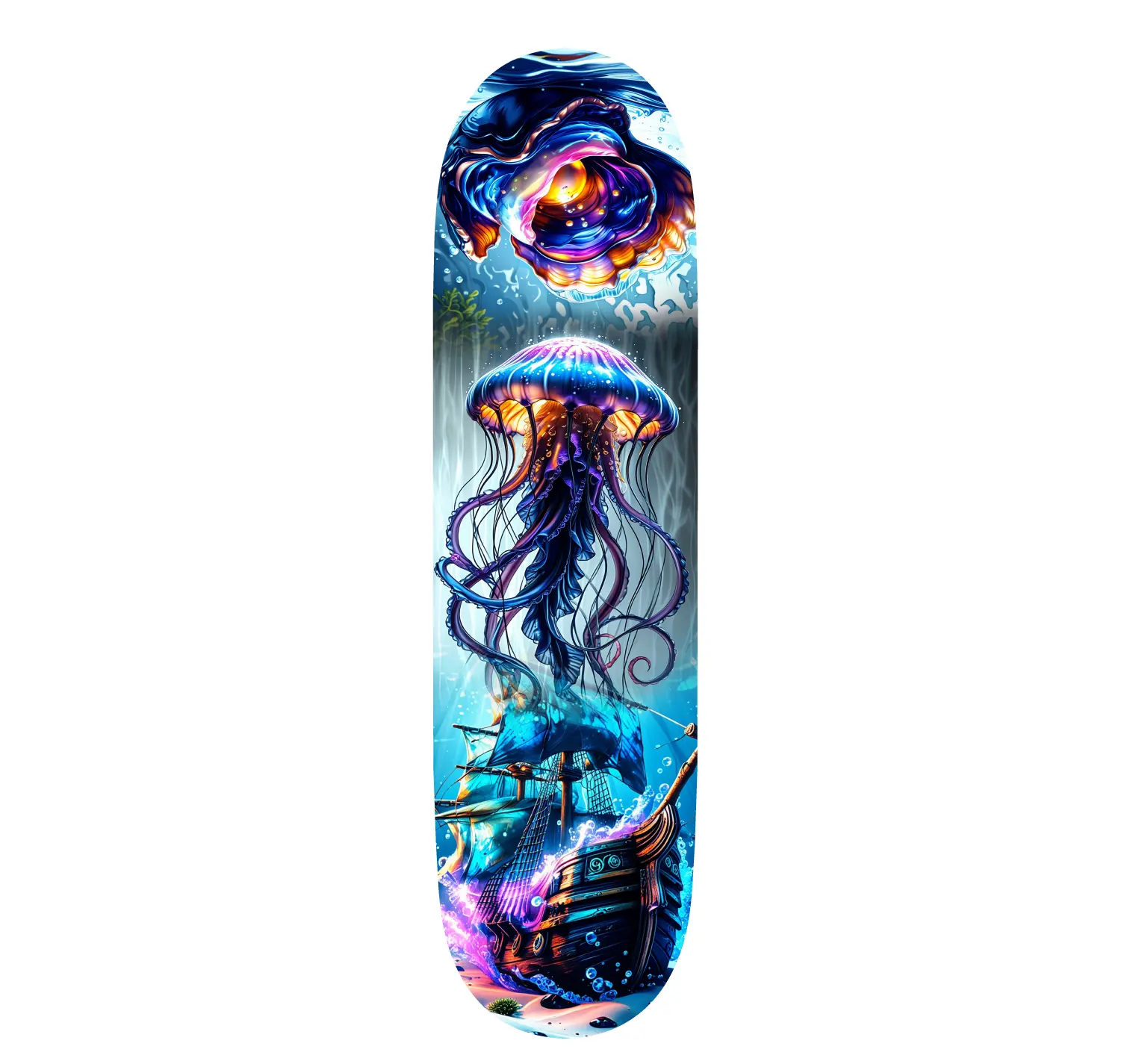 Davy: Mother of Pearl Custom Skateboard Deck with Customizable Features and Stylish Design