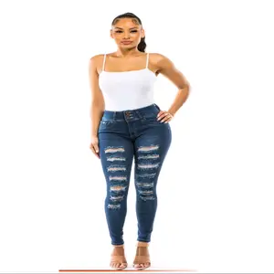 Size 7 waist 29 skinny ripped jeans for women,  slim fitting, stretch, regular size, push up, 3 buttons,  Womenswear Jeans HX786 Casual Comfort Bottom Chic Stretchy Style Lady Streetwear Comfortable Denim