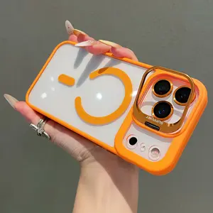 Magnetic for iPhone 17 Pro Max 16 15 14 13 12 Case Compatible with MagSafe Camera Lens Protector & Kickstand, Military Shockproof Slim Phone Cover Anti-Yellowing, Drop Protection