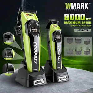 WMARK Trimmer Professional Salon Outer Rotor Hair Clippers Electric Compact 10000RPM Brushless Motor DLC Blade Trimmer for Men NG-VT4 NG-V4