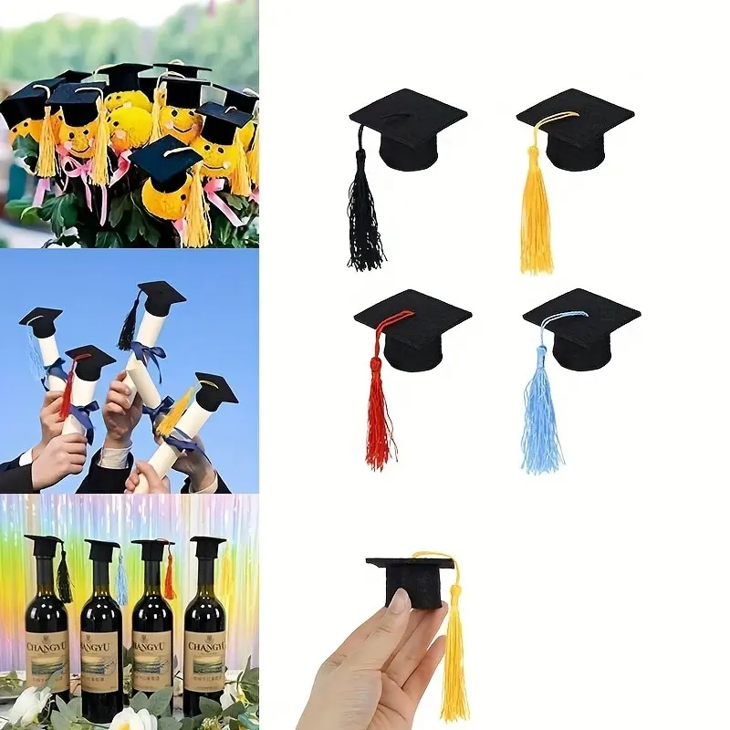 Graduation Party Decorations, 5pcs Mini Tassel Hats, Perfect for Graduation Events & Celebrations, Stylish Accessories for Special Occasions, Party Decoration Supplies, Party Supply