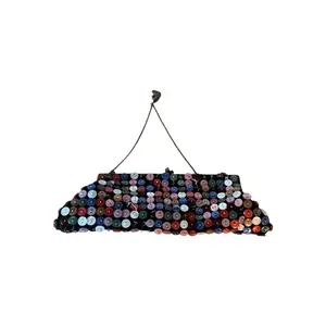 Vintage Handmade Button Clutch Purse