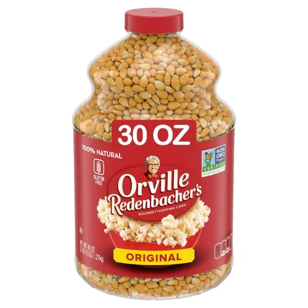 Redenbacher's Gourmet Yellow Popcorn Kernels - Original Flavor, 30 oz, Fiber Rich (4g Per Serving, a Good Source of Fiber), Healthy Halal Party Snacks, Movie Night & Watch Party Supply