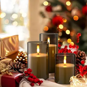 Flameless Candle With Remote Control,LED Column Candle With 10-key Remote Control And 2/4/6/8H Timer,Single Battery Powered Candle For Christmas Halloween Party Decor for hotel/ cafes/catering/event holding. candles candle warmer lamp wax melts