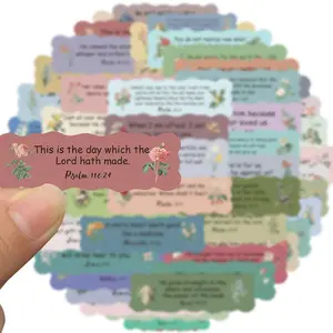 Christian Sticker, 50pcs/set Waterproof Vinyl Sticker, Religious Easter Gifts, Bible Verse Sticker, Christian Gifts for Kids, Teens, Girls and Boys, Waterproof Stickers, Scrapbooking Crafts