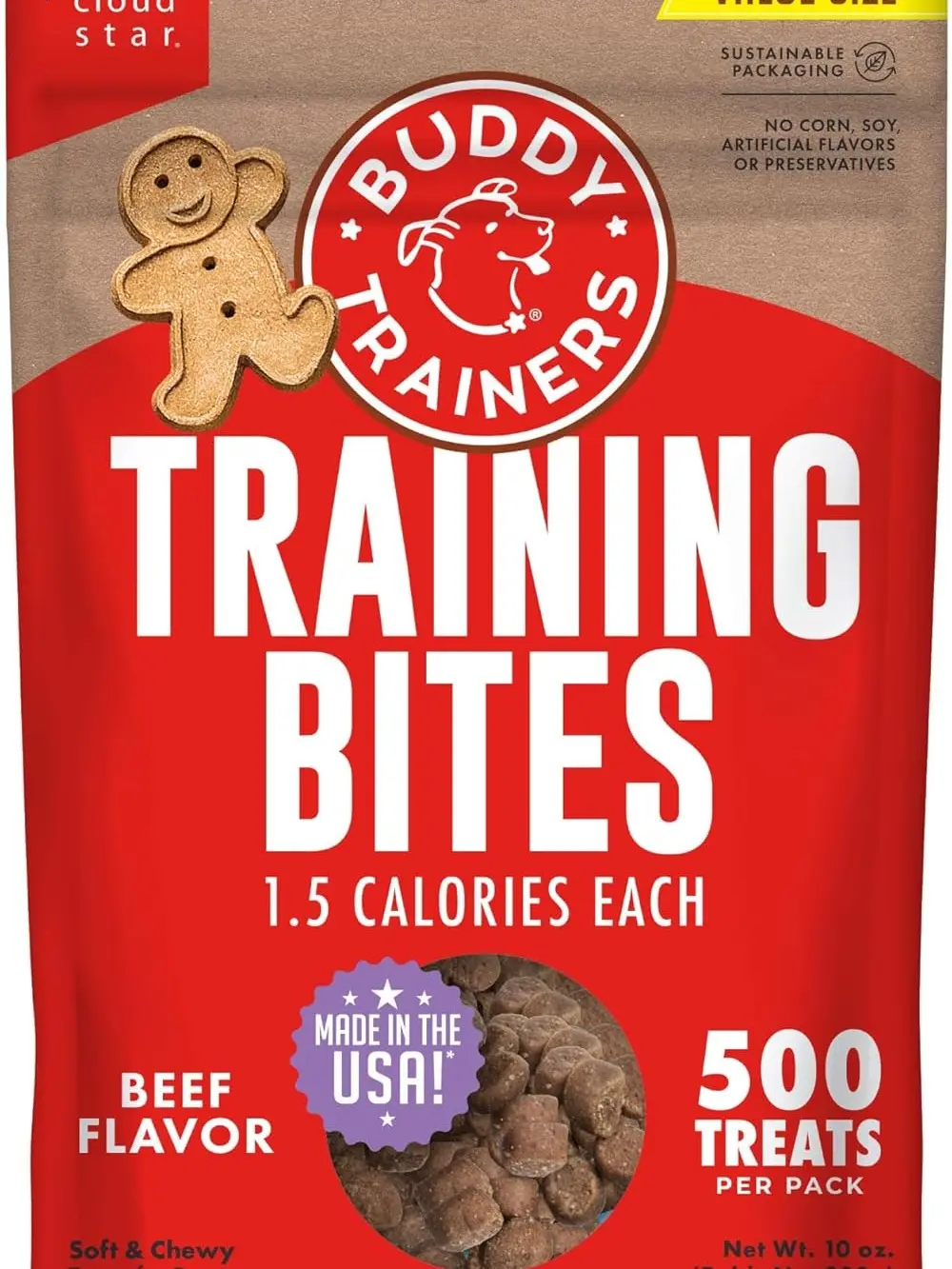 Buddy Biscuits Trainers Training Bites Soft & Chewy Dog Treats, Beef, 10 oz. Pouch