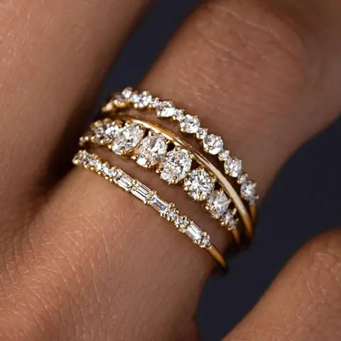 Minimalist Temperament Solitaire Stackable Rings, Fashion Promise Rings for Women & Girls, Trendy All-match & Exquisite Jewelry for Birthday Gift, Promise Ring Gf, Beautiful Rings