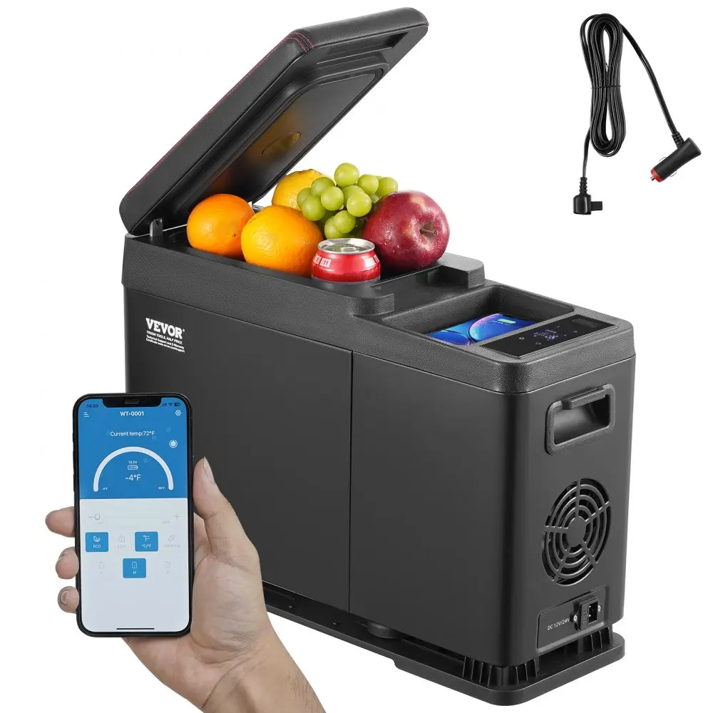 【Summerfinds】VEVOR 12 Volt Car Armrest Refrigerator Fridge 8 L Single Zone Portable Freezer-4℉-68℉ Adjustable Range12/24V DC and 100-240V AC Compressor Cooler for OutdoorCamping