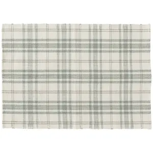 Sage Plaid 24" x 36" Outdoor Layering Rug, Versatile Design for Home Decor and Outdoor Use
