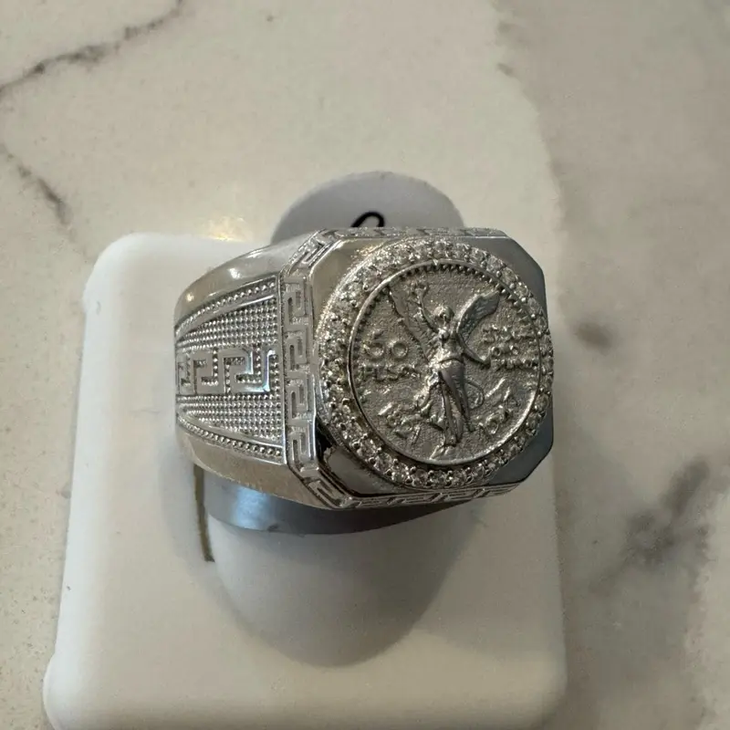 Silver centenario 50 pesos men’s ring anillo centenario