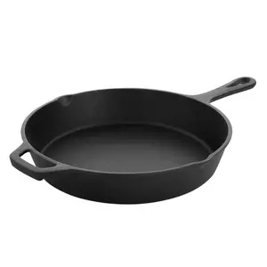 MegaChef 10 inch Round Cast Iron Frying Pan wit h Handle