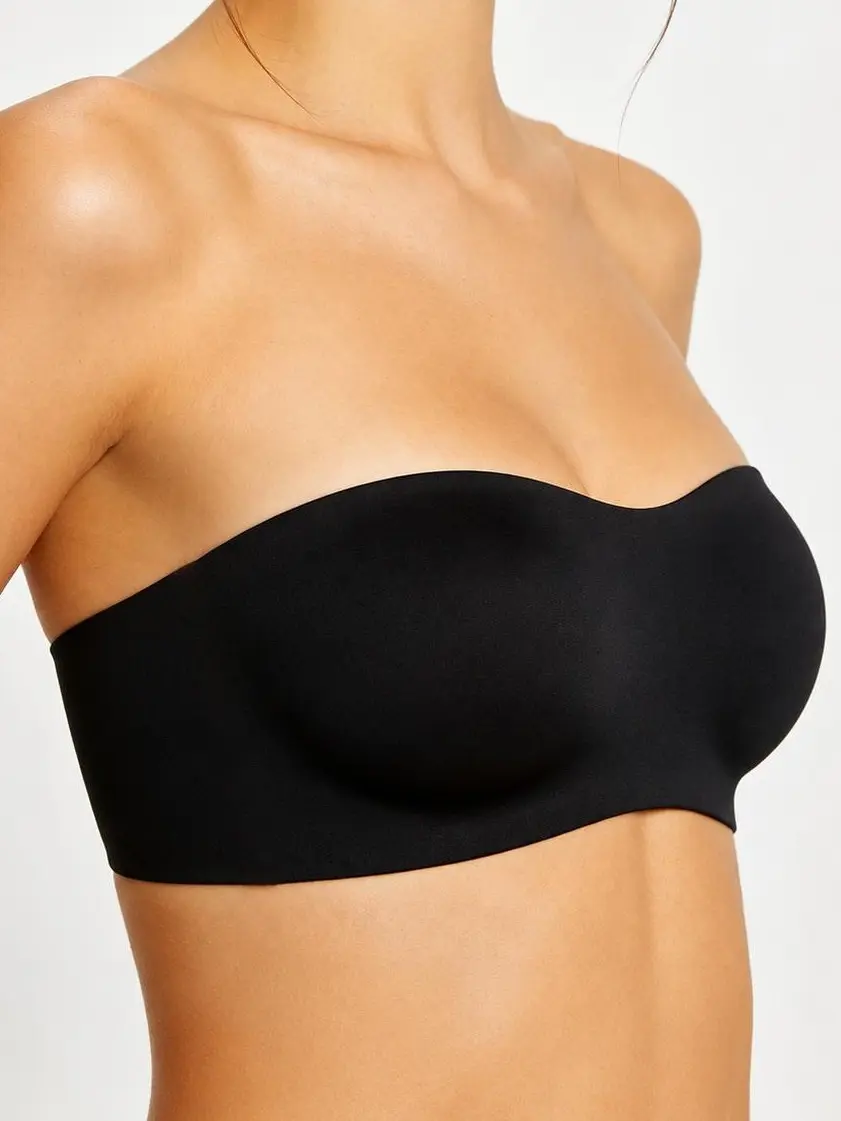 Womens Strapless Jelly Bra Strapless Non-Slip Wireless Bra Padded Bra Seamless Comfortable Bra