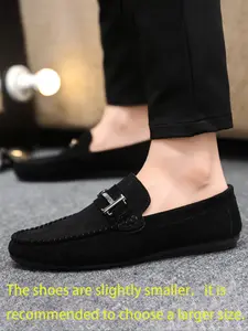 Men's Fashion Business Formal Shoes, Comfortable Soft Rubber Sole Classic Loafers, Lightweight Slip-On Driving Shoes, Casual Canvas Footwear