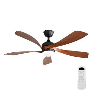52-Inch ARCH DC-Powered Ceiling Fan with LED Light, Remote-Enabled Control, 5 ABS Blades, 3-Color Dimmable, Reversible Motor, 6 Speeds, Timer Ceiling Fan, Quiet for Bedroom, Living Room, Black/White ABS Options, 13.23 lb Weight, Dc-Powered Ceiling Fans, R