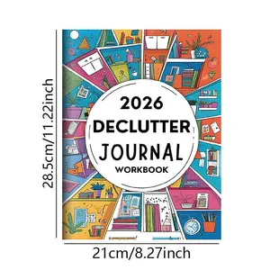 2026 Personal Organiser Tool Kit - Office & Home Cleaning Organization Supplies with Declutter Journal Workbook, Household Cleaning Planner, Weekly-Monthly-Annual Checklist Notebook, Storage Tips, Housework Schedule