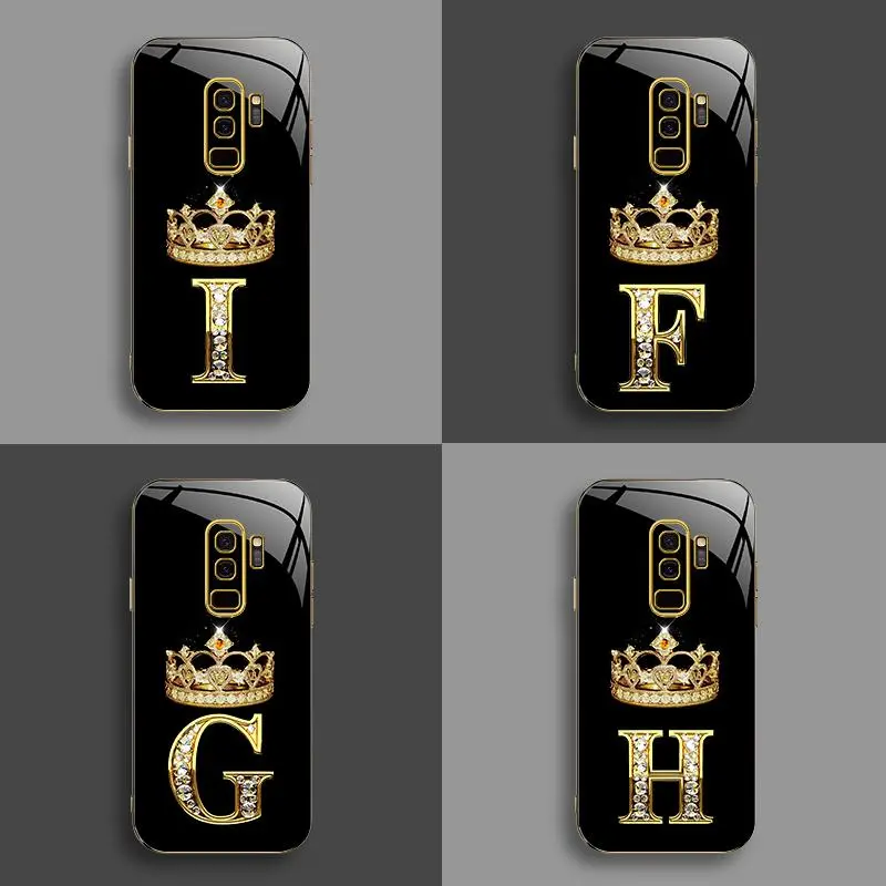 Suitable for [Galaxy S9+] New high-end crown electroplated gold edge mobile phone case new business simple explosion-proof mobile phone case affordable anti-fall anti-fingerprint-888