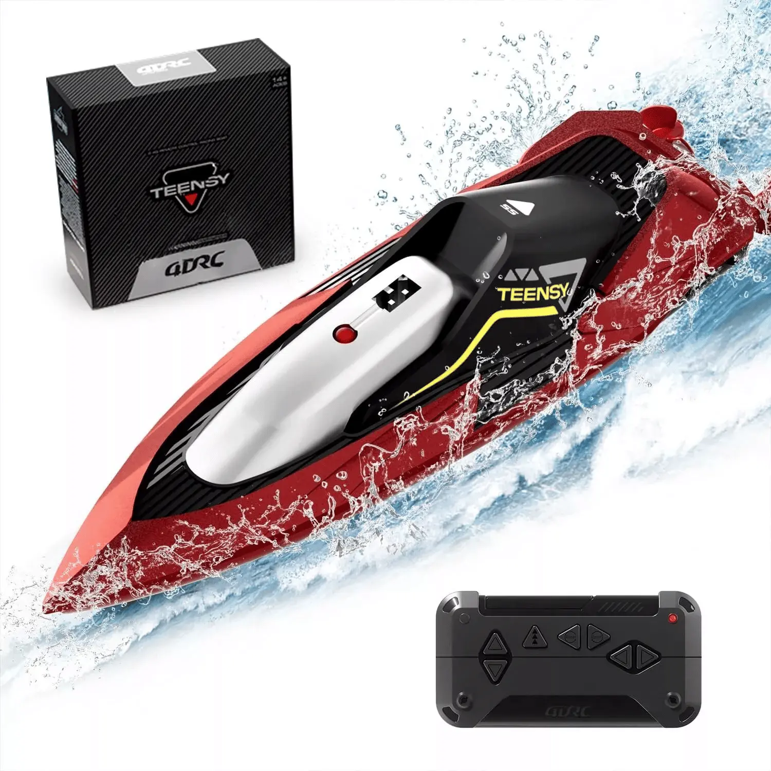 S5 Fast RC Boat 2.4 GHz 20+ MPH Racing Boats for Pools and Lakes Remote Control Rechargeable Battery for Adults Kids with LED Lights & Capsize Recovery Function