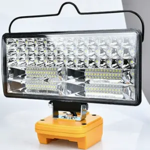 LED Work Light Compatible with Dewalt, 100w 7000lm 7 Inch Flood Light, Cordless LED Flashlight with USB & Type-C, 140° Pivoting Head