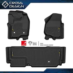 CROSSDESIGN TPE Floor Mats Fit For 2012-2016 Ford F-250/F-350/F-450 SuperCrew/Crew Cab  Upgraded Version