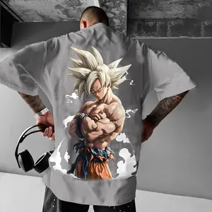 80s 90s Oversized Dragonball Goku saiyan streetwear singlet muscle cotton outfits men summer graphic t-shirts men's graphic tees Fits vacation outfits Anime gifts