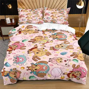One Piece Cartoon Pattern Decorative Duvet Cover (Including 1 Duvet Cover And 1-2 Pillowcases), Soft And Comfortable Bedding Set, Suitable For Bedroom Decoration For Teenagers