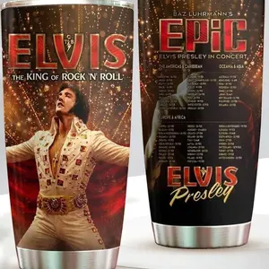 Elvis Presley King of Rock ‘N’ Roll EPIC World Tour Tumbler 20Oz 30Oz 40Oz Cup