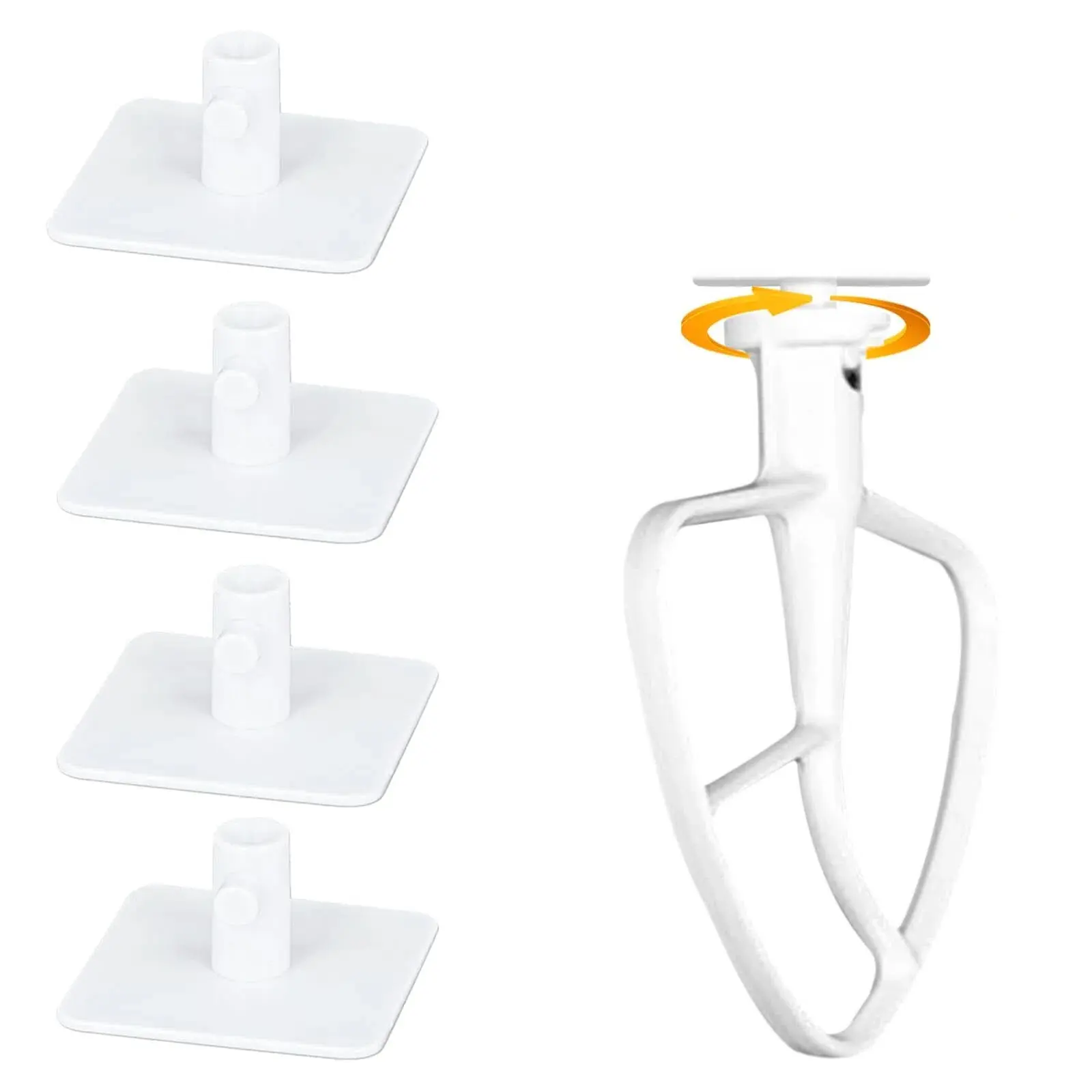 GJANSH 4 Pcs KitchenAid Attachment Organizers, Under-Cabinet Holders for Flex Edge Beater, Dough Hook & Wire Whip (Space Saving)